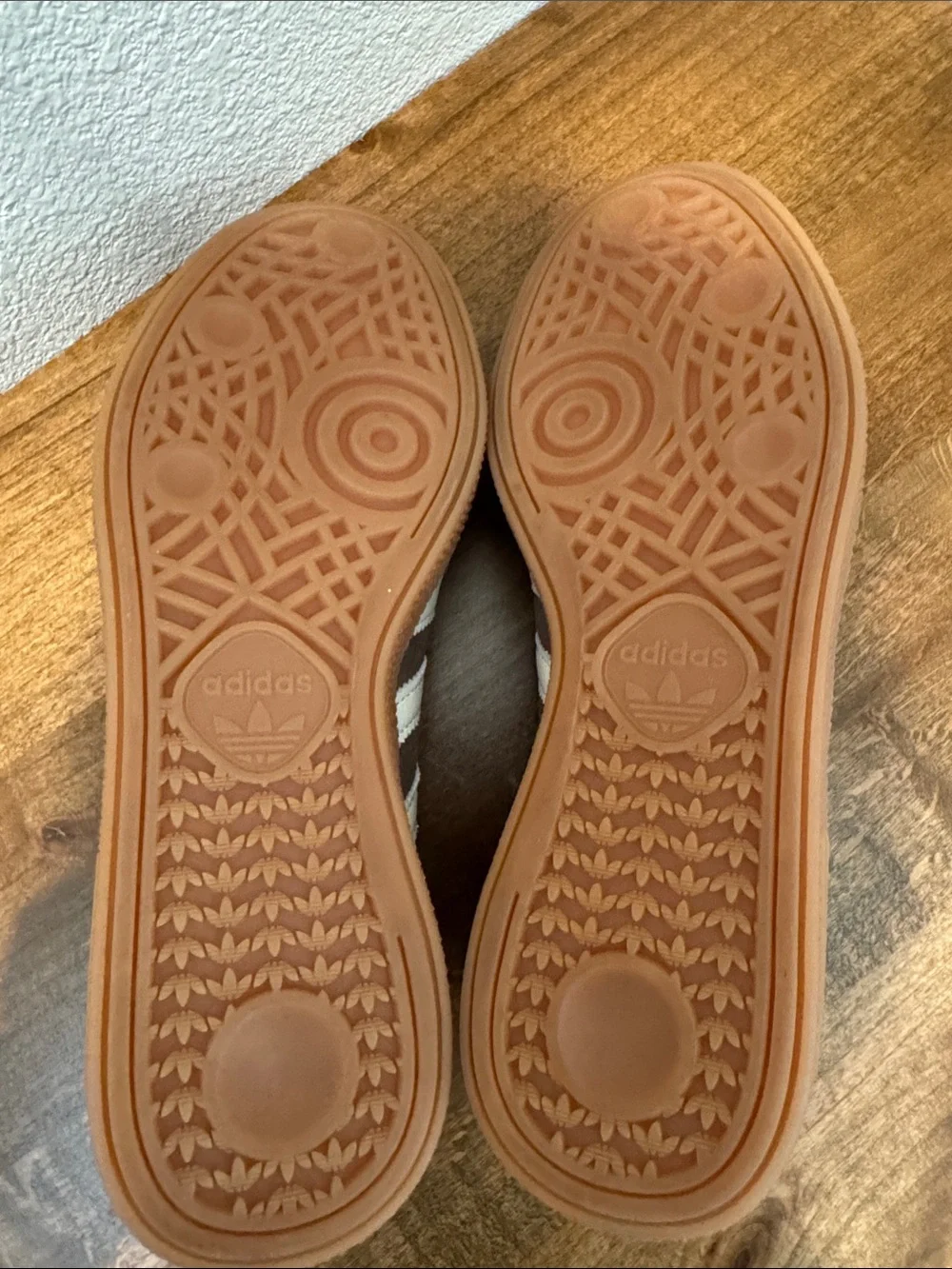 adidas Women's Brown Suede Sneakers with White Stripes - Picture 3 of 5